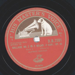 Alfred Cortot - Ballade No. 2 in F Major, Op. 38 /...