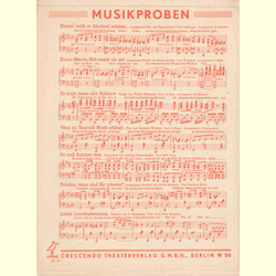 Notenheft / music sheet - Kleine Melodie, Dich verge ich nie...