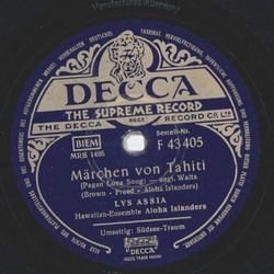 Lys Assia - Mrchen von Tahiti / Sdsee Traum