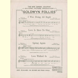 Notenheft / music sheet - The Goldwyn Follies