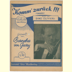 Notenheft / music sheet - Komm zurck!!!