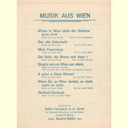 Notenheft / music sheet - Eines schnen Tages