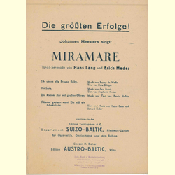 Notenheft / music sheet - Johannes Heesters: Miramare