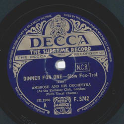 Ambrose and his Orchestra - Dinner For One / The Generals...