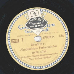 Arthur Rother - Brahms: Akademische Festouvertre op. 80,...