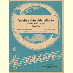 Notenheft / music sheet -  Nachts bin ich allein