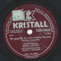 Karl Jken - Sei gegrt, du mein schnes Sorrent / Verbotener Gesang 