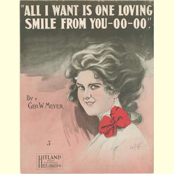 Notenheft / music sheet - All I want is one loving smile from you-oo-oo