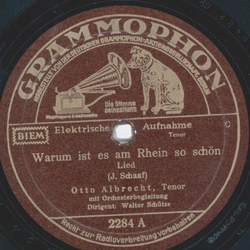Otto Albrecht - Warum ist es am Rhein so schn / O du wunderschner deutscher Rhein