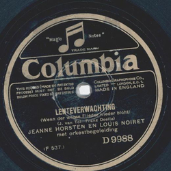 Jeanne Horsten en Louis Noiret - Lenteverwachting / Jongelief