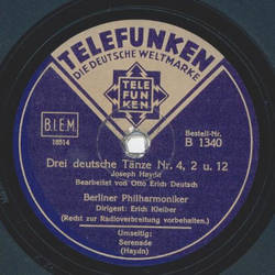 Berliner Philharmoniker: Erich Kleiber - Drei deutsche Tnze Nr. 4, 2 und 12 / Serenade