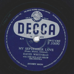 David Whitfield with the Roland Show Orchestra - The Rudder and the Rock / My September Love