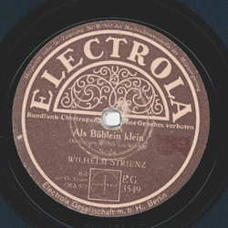 Wilhelm Strienz - Als Bblein klein / Hier im irdschen...