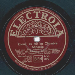 Friedel Beckmann und Wilhelm Strienz - Komm zu mir ins...