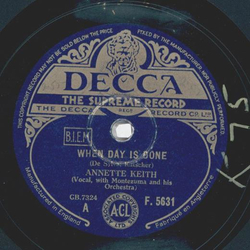 Annette Keith - When day is done / Sleep, my baby, sleep