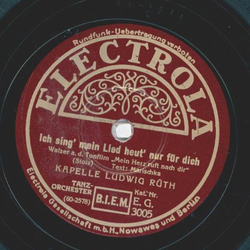 Kapelle Ludwig Rüth - Ich sing mein Lied heut nur für...