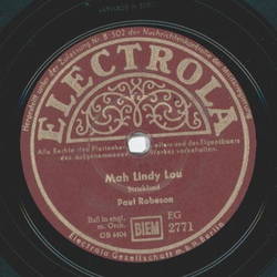 Paul Robeson - Mah Lindy Lou / Negerwiegenlied