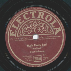 Paul Robeson - Mah Lindy Lou / Negerwiegenlied