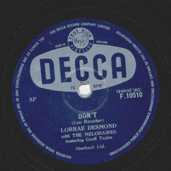 Lorrae Desmond - Dont / Where will the dimple be