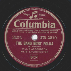 Wills Accordeon Meisterorchester - Beer Barrel Polka / The Band Boys Polka