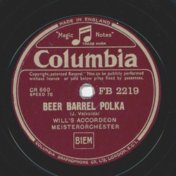 Wills Accordeon Meisterorchester - Beer Barrel Polka / The Band Boys Polka