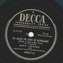Bing Crosby - Id love to live in Loveland / Love the Neigbor