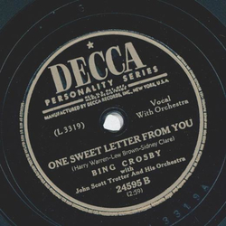 Bing Crosby - Save your sorrow / One Sweet letter from you