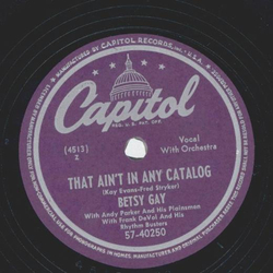 Betsy Gay, Andy Parker - Whoa Sailor / That aint in any Catalog