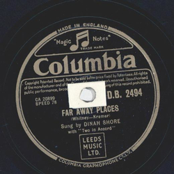 Dinah Shore - The Stanley Steamer / Far away places