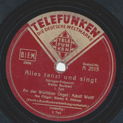 Adolf Wolff und Blacky R. Hbner - Alles tanzt und singt, Schlager Potpourri Teil I und II