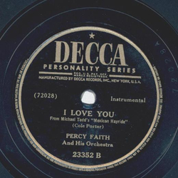 Percy Faith - Long ago / I love you