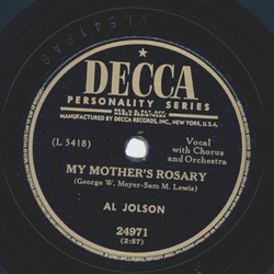 Al Jolson - Remember mothers day / My mothers Rosary