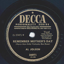 Al Jolson - Remember mothers day / My mothers Rosary