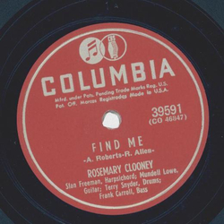 Rosemary Clooney - I only saw him once / Find me