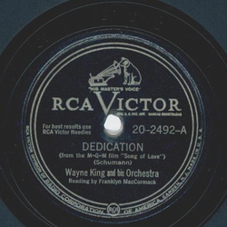Wayne King - Dedication / Träumerei