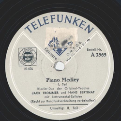 Jack Trommer, Hans Bertinat - Piano Medley Teil I und II