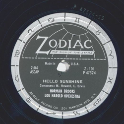 Norman Brooks - Hello, Sunshine / Youre my Baby