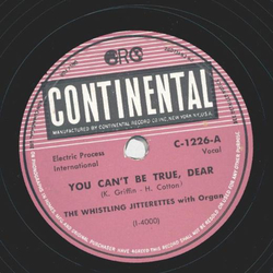 The Whistling Jitterettes - You cant be true, dear / Waltz Viennese