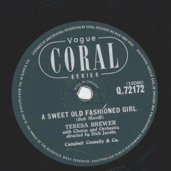 Teresa Brewer with Chorus - A Sweet Old Fashioned Girl / Goodbye John
