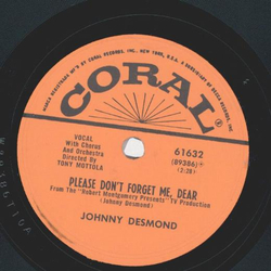 Johnny Desmond - Please dont forget me, dear / A little...