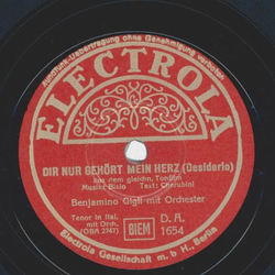 Benjamino Gigli - Dir nur gehrt mein Herz / Marechiare