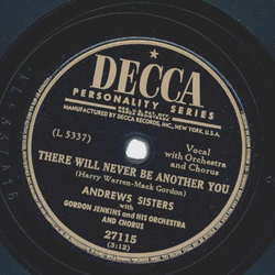 Andrews Sisters - Cant we talk it over / There will never be another you
