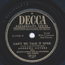 Andrews Sisters - Cant we talk it over / There will never...