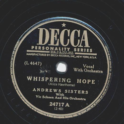 Andrews Sisters - Whispering Hope / Lovely Night