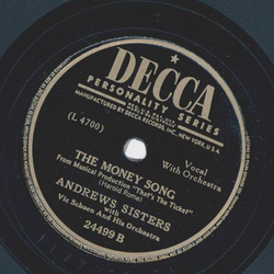 Andrews Sisters - The Money Song / Bella Bella Marie