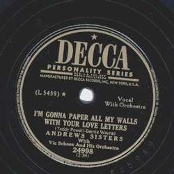 Andrews Sisters - Im gonna paper all my walls with your love letters / Choon Gum