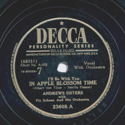 Andrews Sisters - Ill be with you In Apple Blossom Time / Rhumboogie