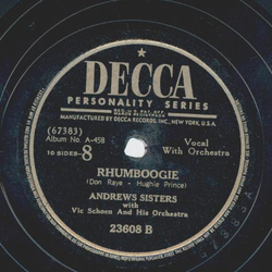 Andrews Sisters - Ill be with you In Apple Blossom Time / Rhumboogie