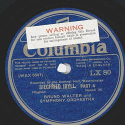Bruno Walter - Sigfried Idyll Part I to IV (2 Records)