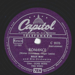 Billy May - Gone with the wind / Romance